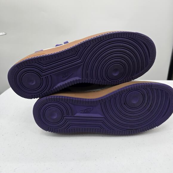 Nike Air Force 1 Mid Mens Shoes 9.5 Purple White Canvas Basketball Sneakers